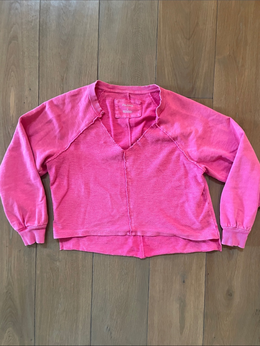 Pilcro Hot Pink V-Neck  Pullover- size S